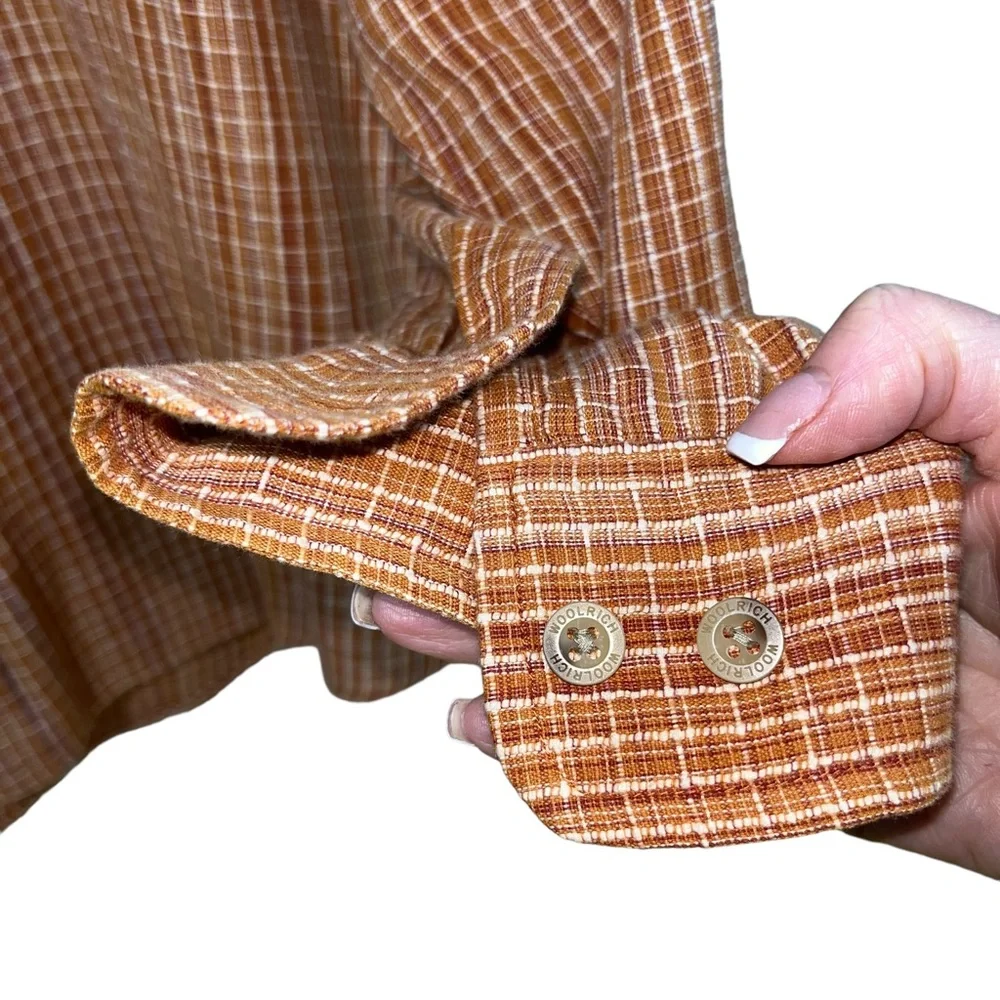 Woolrich 3XDRY Mens XL Rust Orange Long Sleeve Hiking Utility Shirt #205‎